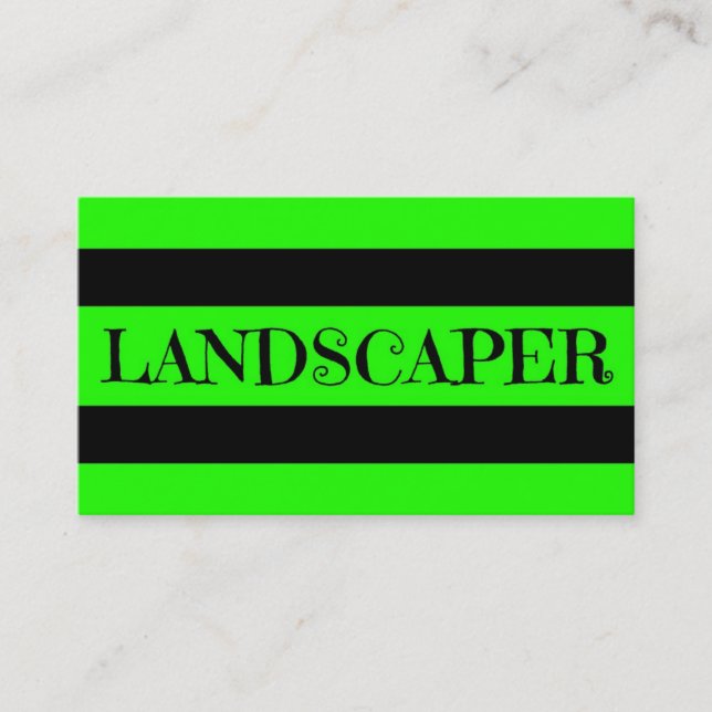 Paysagère Neon Green Carte de visite (Devant)