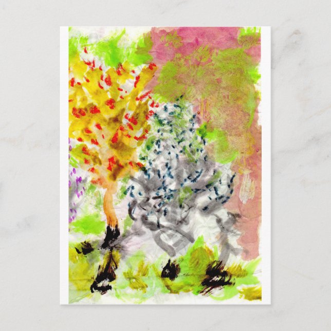 Paysages colorés d'aquarelle carte postale (Devant)