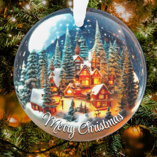 Paysages de Noël spectaculaires dans un bauble tra