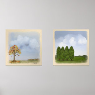 Paysages des arbres qui recèlent les nuages Aquare