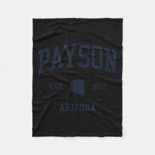 Payson Az Jn1 Vintage Athletic Blue Design  Fleece Blanket