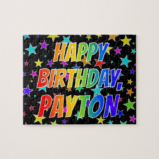 "PAYTON" First Name, Fun "HAPPY BIRTHDAY" Jigsaw Puzzle (Horizontal)