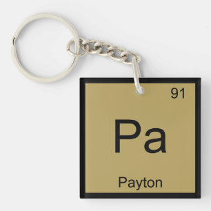 Payton Name Chemistry Element Periodic Table Keychain