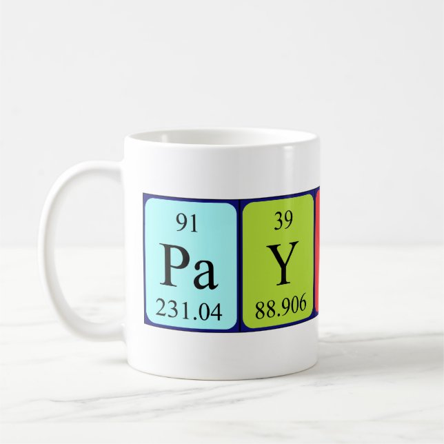 Payton periodic table name mug (Left)