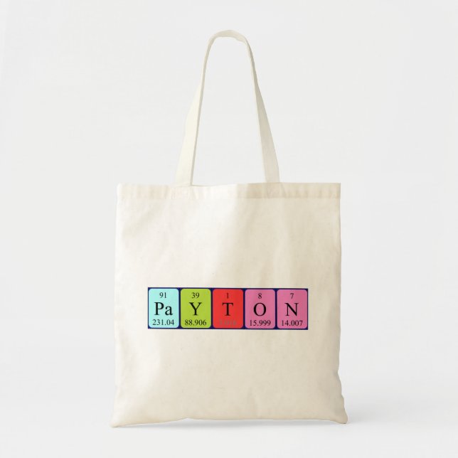 Payton periodic table name tote bag (Front)