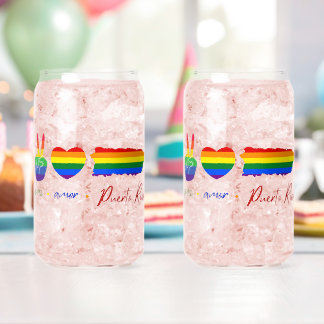 Paz Amor Puerto Rico Can Glass