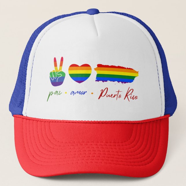 Paz Amor Puerto Rico  Trucker Hat (Front)