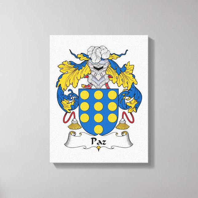 Paz Family Crest Canvas Print (Front)