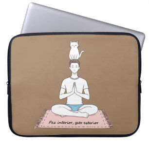 Paz Interior, Gato Exterior Laptop Sleeve