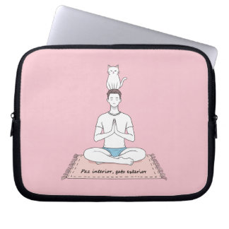 Paz Interior, Gato Exterior Laptop Sleeve