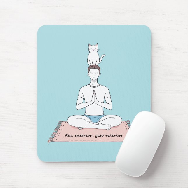 Paz Interior, Gato Exterior Mouse Pad (With Mouse)