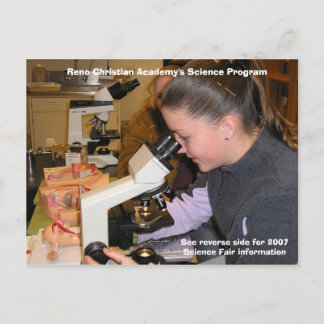 PB170325, Reno Christian Academy's Science Prog... Announcement Postcard
