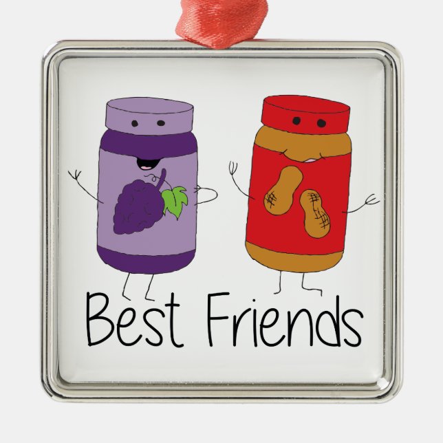 PB and J Best Friends- Colour Metal Ornament (Front)