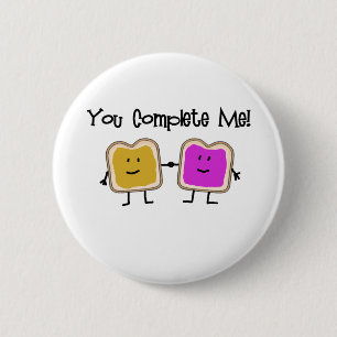 PB & J 2 INCH ROUND BUTTON