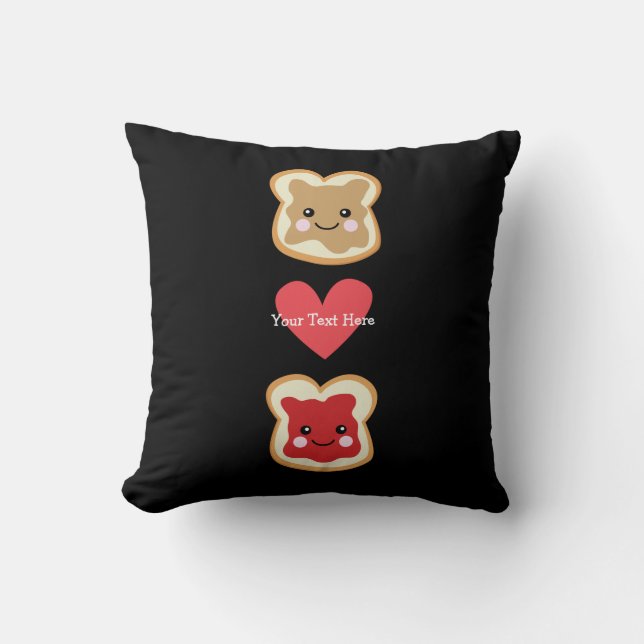 PB & J (customizable) Throw Pillow (Front)