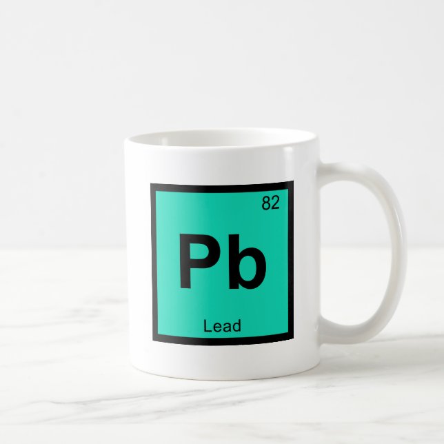 Pb - Lead Chemistry Periodic Table Symbol Element Coffee Mug (Right)