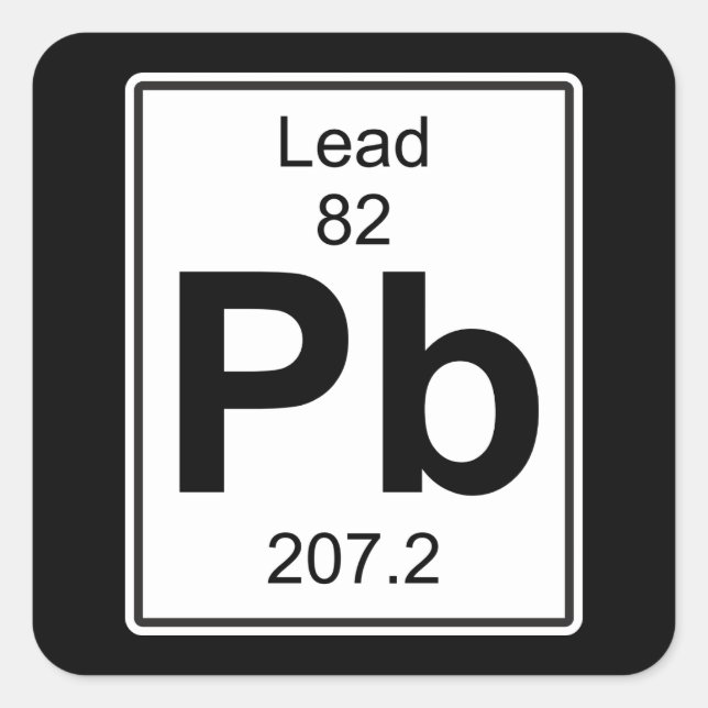 Pb - Lead Square Sticker (Front)