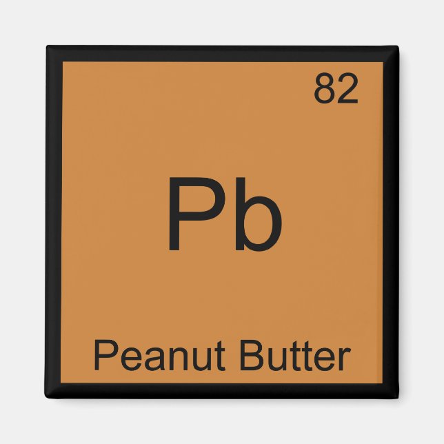 Pb - Peanut Butter Chemistry Periodic Table Symbol Magnet (Front)