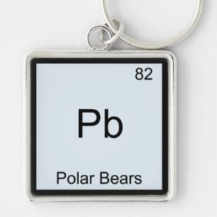 Pb - Polar Bears Funny Chemistry Element Symbol Keychain