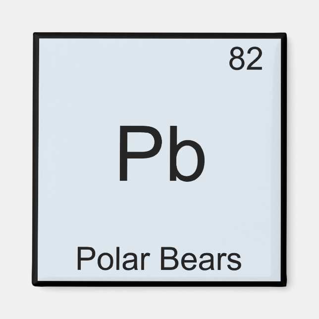 Pb - Polar Bears Funny Chemistry Element Symbol Magnet (Front)