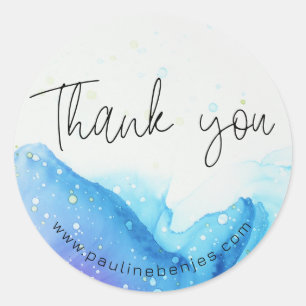 PB Thank you 2 Blue Classic Round Sticker