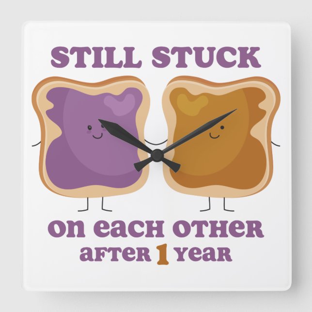 PBJ 1st Anniversary Square Wall Clock (Front)