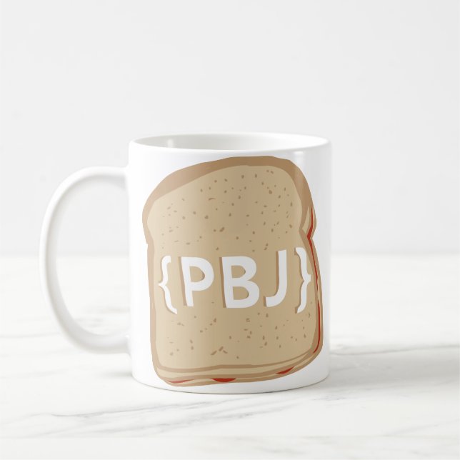 {PBJ} Logo - tasse à double face (Gauche)