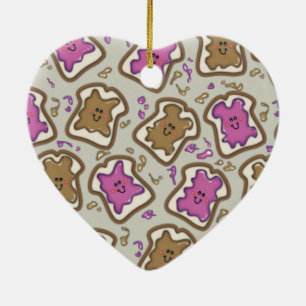 PBJ Sandwich Ceramic Ornament