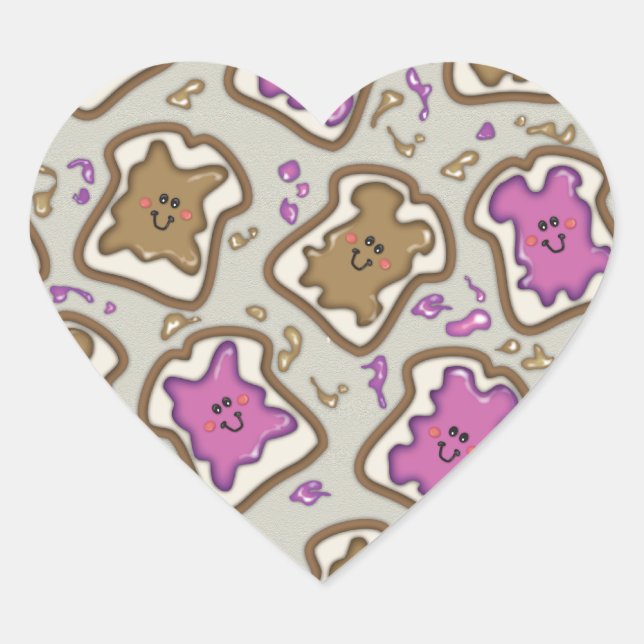 PBJ Sandwich Heart Sticker (Front)