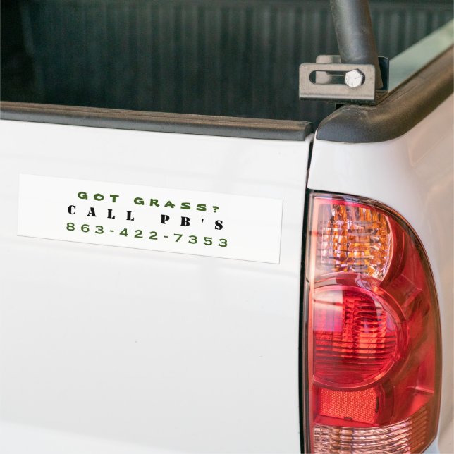 PB's Lawn Service Bumper Sticker (On Truck)