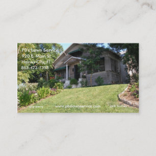 PB's Lawn Service Old House Business Card