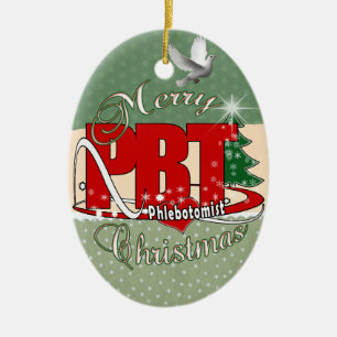 PBT CHRISTMAS PHLEBOTOMIST LABORATORY CERAMIC ORNAMENT