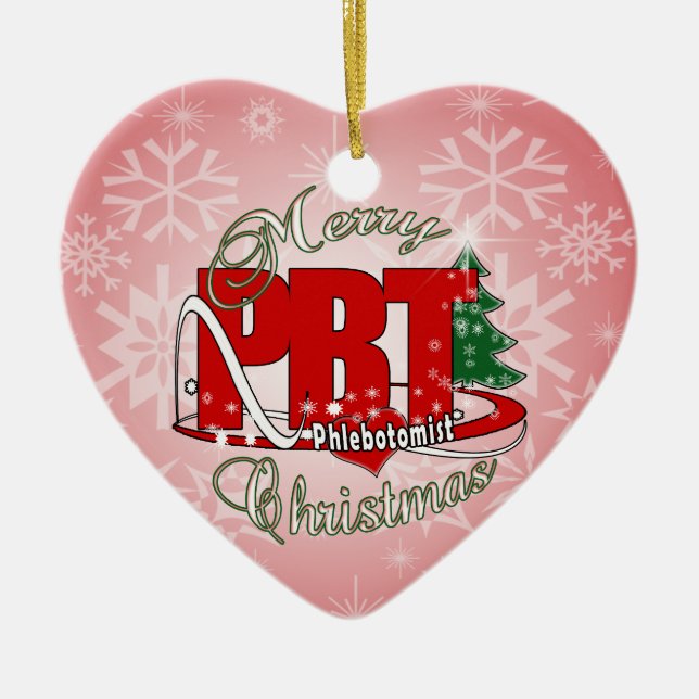 PBT CHRISTMAS PHLEBOTOMIST LABORATORY CERAMIC ORNAMENT (Front)