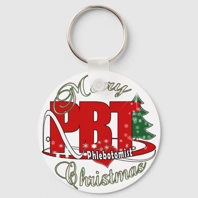 PBT CHRISTMAS PHLEBOTOMIST LABORATORY KEYCHAIN (Front)