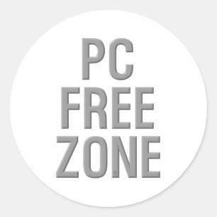 PC Free Zone autour de gros autocollants