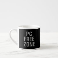 PC Free Zone black espresso mug