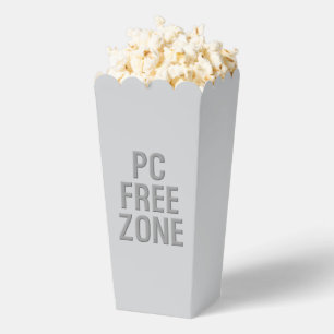 PC Free Zone grey popcorn boxes