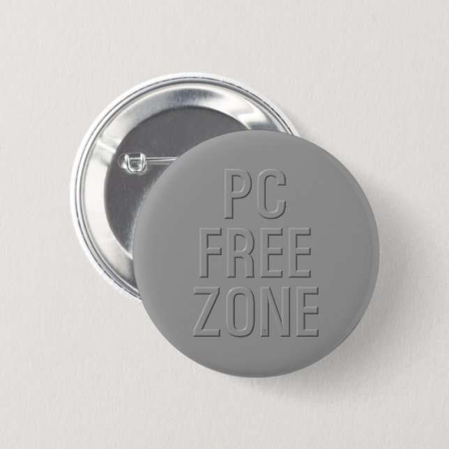 PC Free Zone grey standard round button (Front & Back)