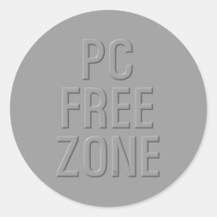 PC Free Zone Gris gros autocollants ronds