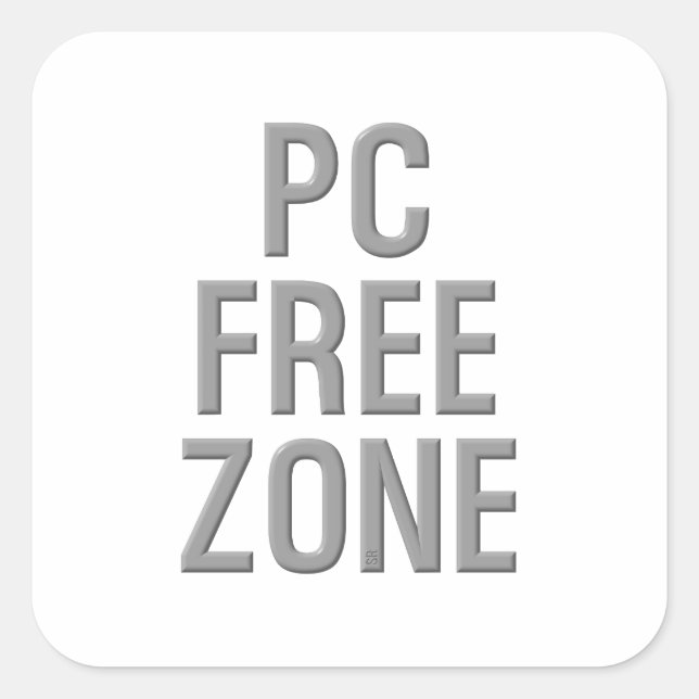 PC Free Zone square sticker (Front)