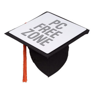 PC Free Zone white graduation cap