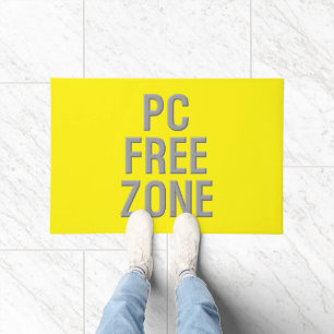 PC Free Zone yellow doormat