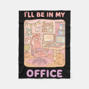 Pc Gaming I'll Be In My Office Hardware Nerd Pc Ga Fleece Blanket