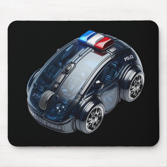 PC Mouse–Car: Police Vehicle Mouse Pad (Front)