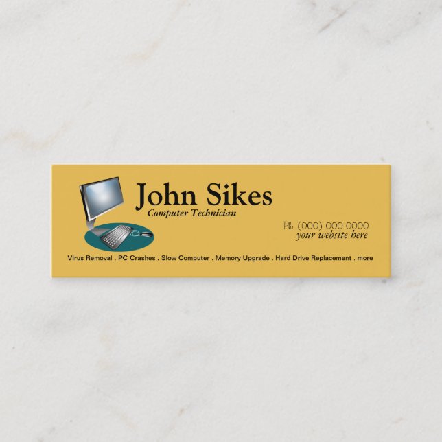 PC Repair Computer Technician Business Card (Front)