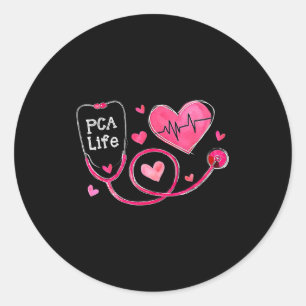 Pca Life Valentine Heart Stethoscope  Classic Round Sticker