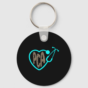 Pca Patient Care Istant Heart Leopard Nurse Week 2 Keychain