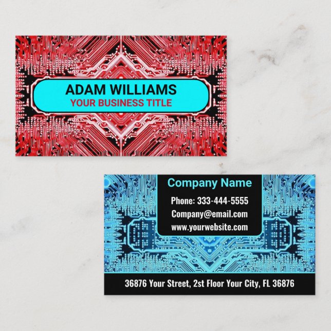 (PCB) Printed Circuit Board (Electronic Computer)  Business Card (Front/Back)