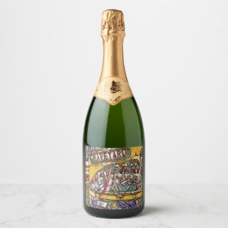 PCC Graveyard Stain Glass Champagne Btl Label Set