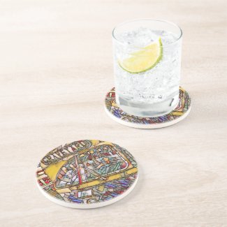 PCC Graveyard Stain Glass Sandstone Coaster